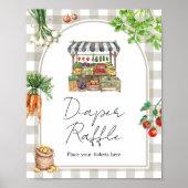 Farmers Locally Grown Shower Diaper Raffle Sign Poster (Vorne)