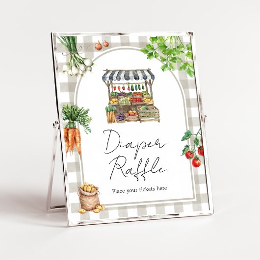 Farmers Locally Grown Shower Diaper Raffle Sign Poster