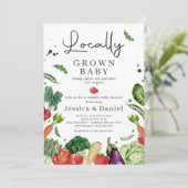 Farmers Market Baby Shower Locally Grown Baby Einladung (Stehend Vorderseite)