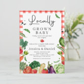 Farmers Market Baby Shower Locally Grown Baby Einladung (Stehend Vorderseite)