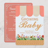 Farmers Market Baby Shower - Pink  Einladung (Vorne/Hinten)