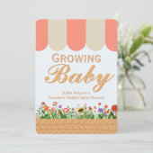 Farmers Market Baby Shower - Pink  Einladung (Stehend Vorderseite)