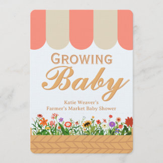 Farmers Market Babyparty - Rosa  Einladung