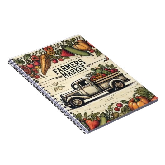 Farmers Market Classic Notizbuch | Boho Rustikal Notizblock (Rechte Seite)
