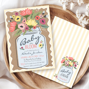 Farmers Market Floral Baby in Bloom Neutrale Babyp Einladung