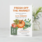 Farmers Market Fresh Off the Market Bridal Shower Einladung (Stehend Vorderseite)