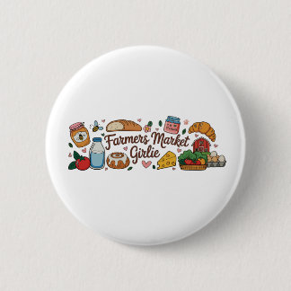 Farmers Market Girlie Girly Trendy Aesthetic Local Button