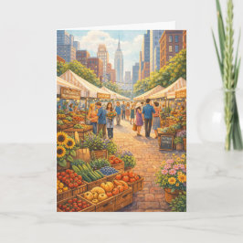 Farmers Market in the City Blank Art Card Karte