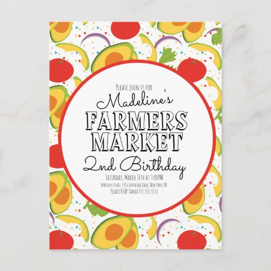 Farmers Market Karotten Gemüse Muster Postkarte (Vorderseite)