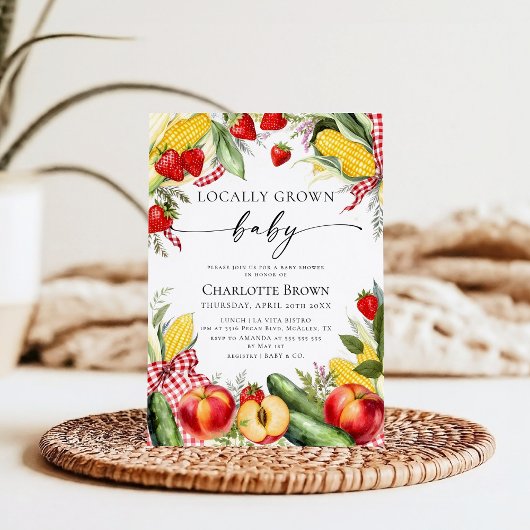 Farmer's Market Locally Grown Baby Shower Einladung