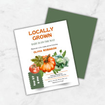 Farmers Market Locally Grown Baby Shower Invite