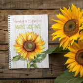 Farmers Market Personalized Sunflower Notebook Notizblock