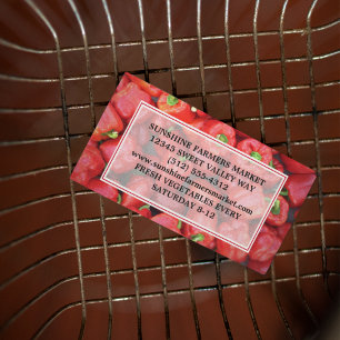 Farmers Market Red Bell Pepper Produce Vendor Visitenkarte