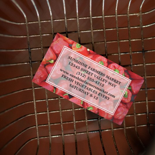 Farmers Market Red Bell Pepper Produce Vendor Visitenkarte