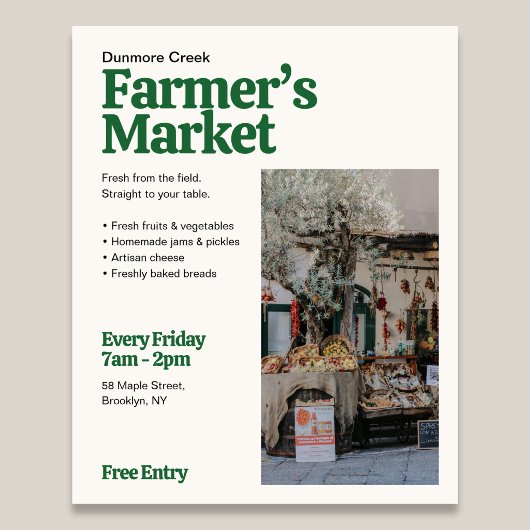 Farmers Market Retro Editorial Photo Flyer