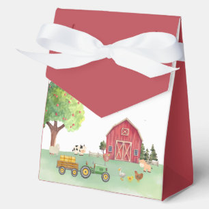 Farmers Market Roter Scheunen-Traktor Baby Shower Geschenkschachtel