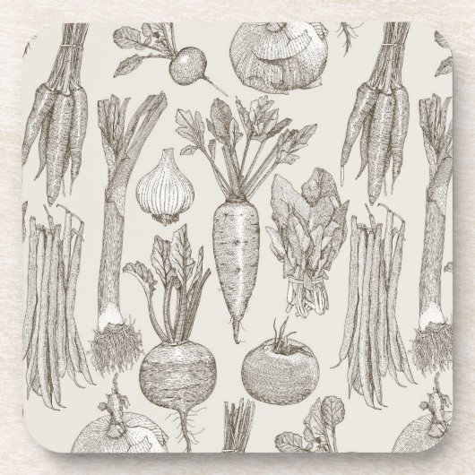 farmer's market vegetables tea strong white getränkeuntersetzer (Vorderseite)