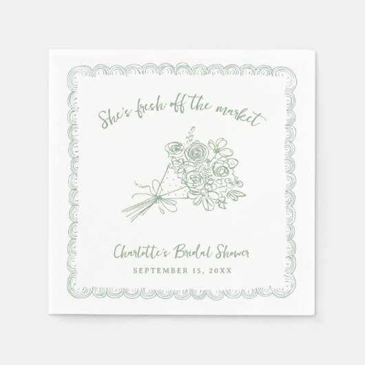 Farmers Off the Market Bridal Shower Serviette (Vorderseite)