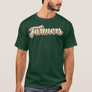 Farmers T Retro Art Baseball Font Vintage  T-Shirt