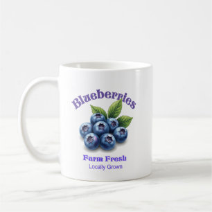 Farmfrische Blaubeeren Vintage-Wasserfarben-T-Shir Kaffeetasse