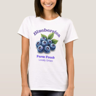 Farmfrische Blaubeeren Vintage-Wasserfarben-T-Shir T-Shirt