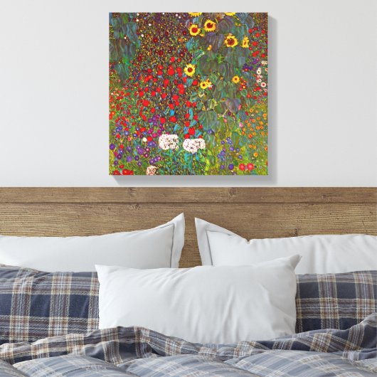 Farmgarten Gustav Klimt mit Sonnenblumen Leinwand (Insitu (Schlafzimmer))