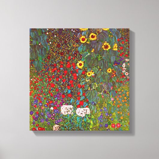 Farmgarten Gustav Klimt mit Sonnenblumen Leinwand (Vorderseite)