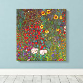 Farmgarten Gustav Klimt mit Sonnenblumen Leinwand (Insitu (Holzboden))