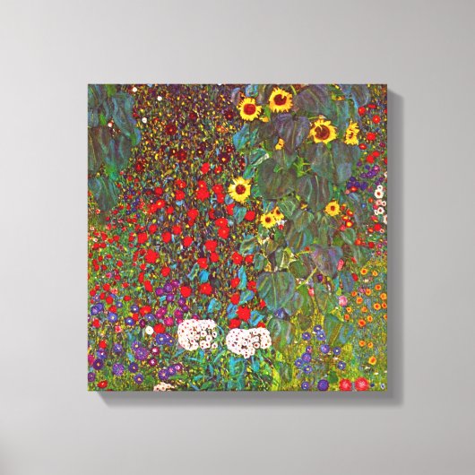 Farmgarten Gustav Klimt mit Sonnenblumen Leinwand (Vorderseite)