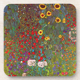 Farmgarten Gustav Klimt mit Sonnenblumen Untersetz Untersetzer