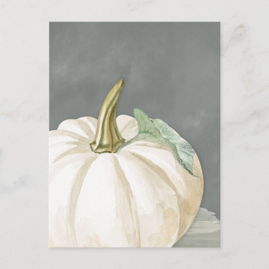 Farmhaus Fall weißer Kürbis Postkarte (Vorderseite)