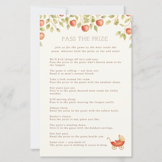 Farmhouse Baby Clothesline Pass The Prize Game (Vorderseite)