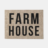 FARMHOUSE Black Letting Rustic Burlap Sacking Fußmatte (Vorderseite)