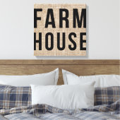 FARMHOUSE Black Letting Rustic Burlap Sacking Leinwanddruck (Insitu (Schlafzimmer))