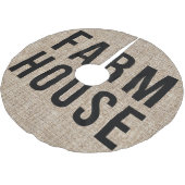 FARMHOUSE Black Letting Rustic Burlap Sacking Polyester Weihnachtsbaumdecke (Schrägansicht)