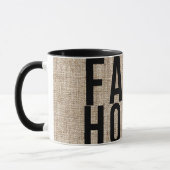 FARMHOUSE Black Letting Rustic Burlap Sacking Tasse (Links)