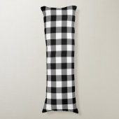 Farmhouse Black White Rustic Gingham Check Plaid Seitenschläferkissen (Vorderseite Vertikal)