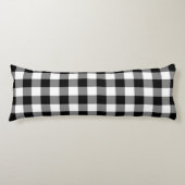 Farmhouse Black White Rustic Gingham Check Plaid Seitenschläferkissen (Vorderseite)