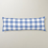 Farmhouse Blue Rustic Gingham Check Plaid Seitenschläferkissen (Rückseite)
