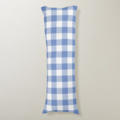 Farmhouse Blue Rustic Gingham Check Plaid Seitenschläferkissen (Vorderseite Vertikal)