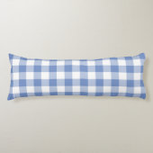 Farmhouse Blue Rustic Gingham Check Plaid Seitenschläferkissen (Vorderseite)
