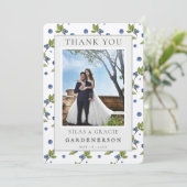 Farmhouse Blueberries Wedding Vielen Dank Einladung (Stehend Vorderseite)