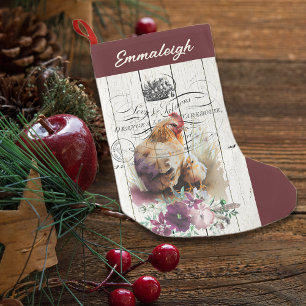 Farmhouse-Blumen-Leghorn-Huhn Kleiner Weihnachtsstrumpf