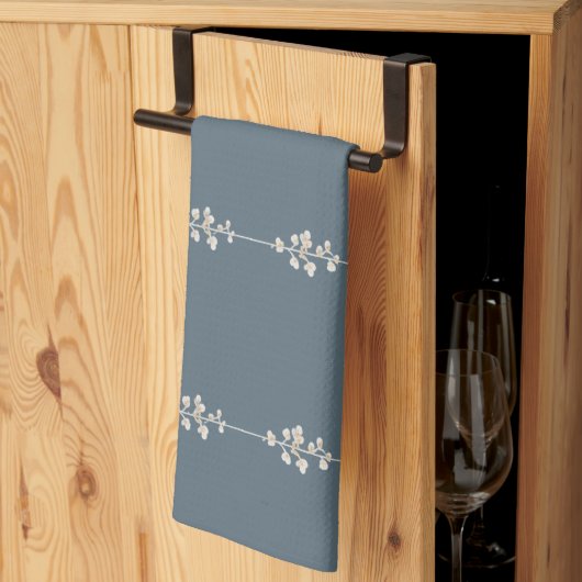 Farmhouse Botanical Hand Towel Blue Floral Kitchen Geschirrtuch (Drittel gefaltet)