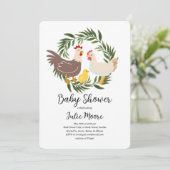 Farmhouse Chick Baby Dusche Einladung (Stehend Vorderseite)