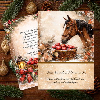 Farmhouse Christmas Horse Winter Scene Card | Einladung