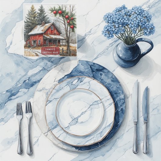 Farmhouse Christmas Magic Vintage Rustic  Glasuntersetzer