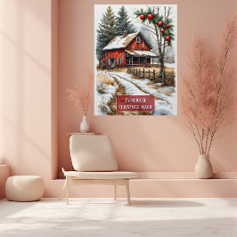 Farmhouse Christmas Magic Vintage Rustic  Poster