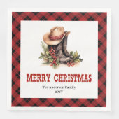 Farmhouse Christmas napkins buffalo plaid style Serviette (Vorderseite)