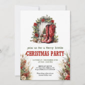 Farmhouse Christmas party red green invitation Einladung (Vorderseite)